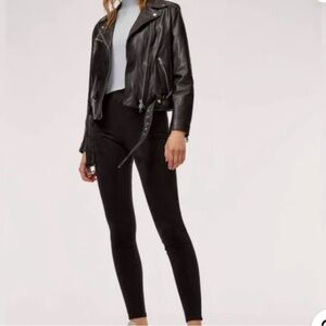 Aritzia Wilfred Free Women Black Daria Pant Faux Suede High Rise Legging
